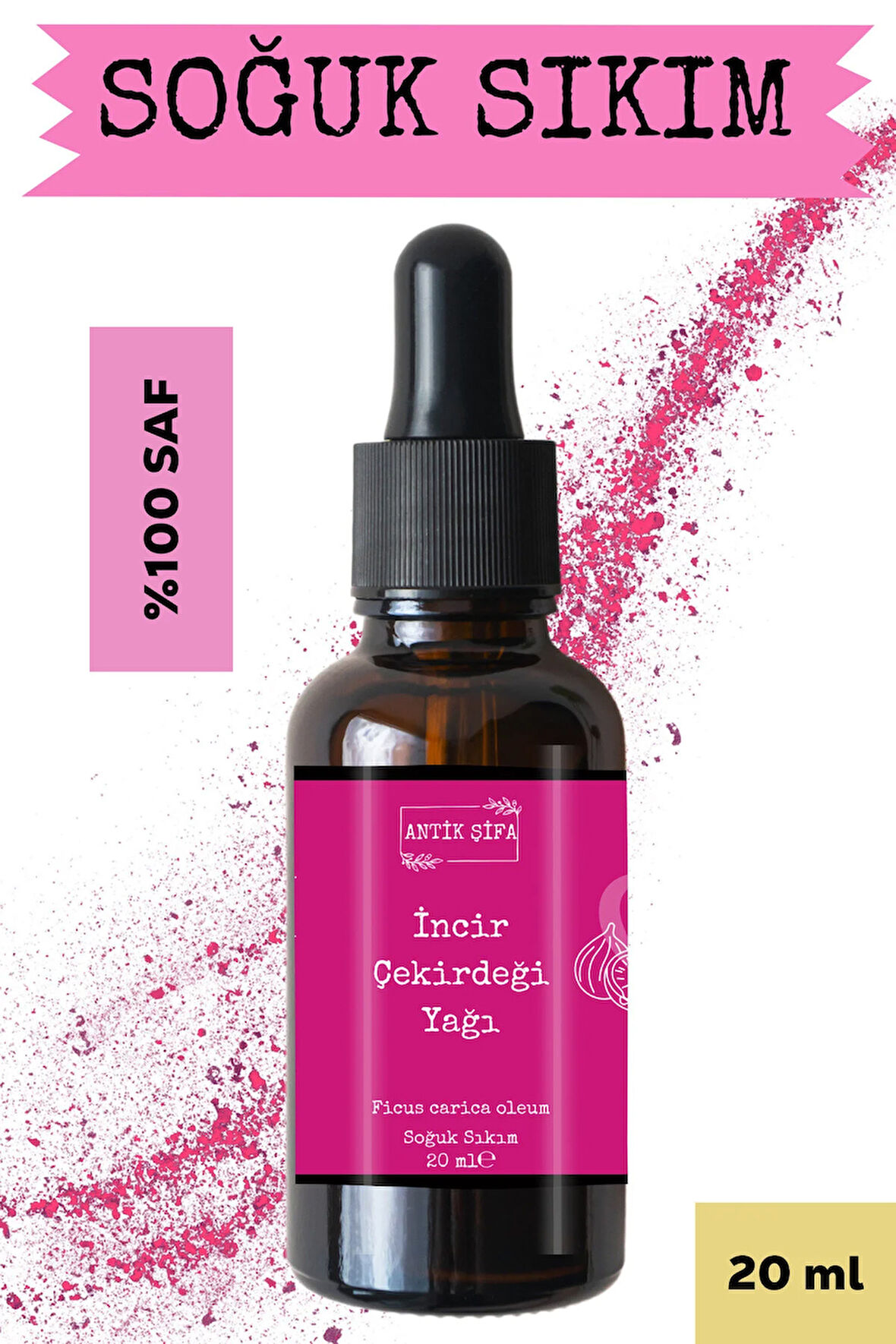 İncir Çekirdeği Yağı 20ml - %100 Doğal Soğuk Sıkım Saf incir çekirdeği yağı