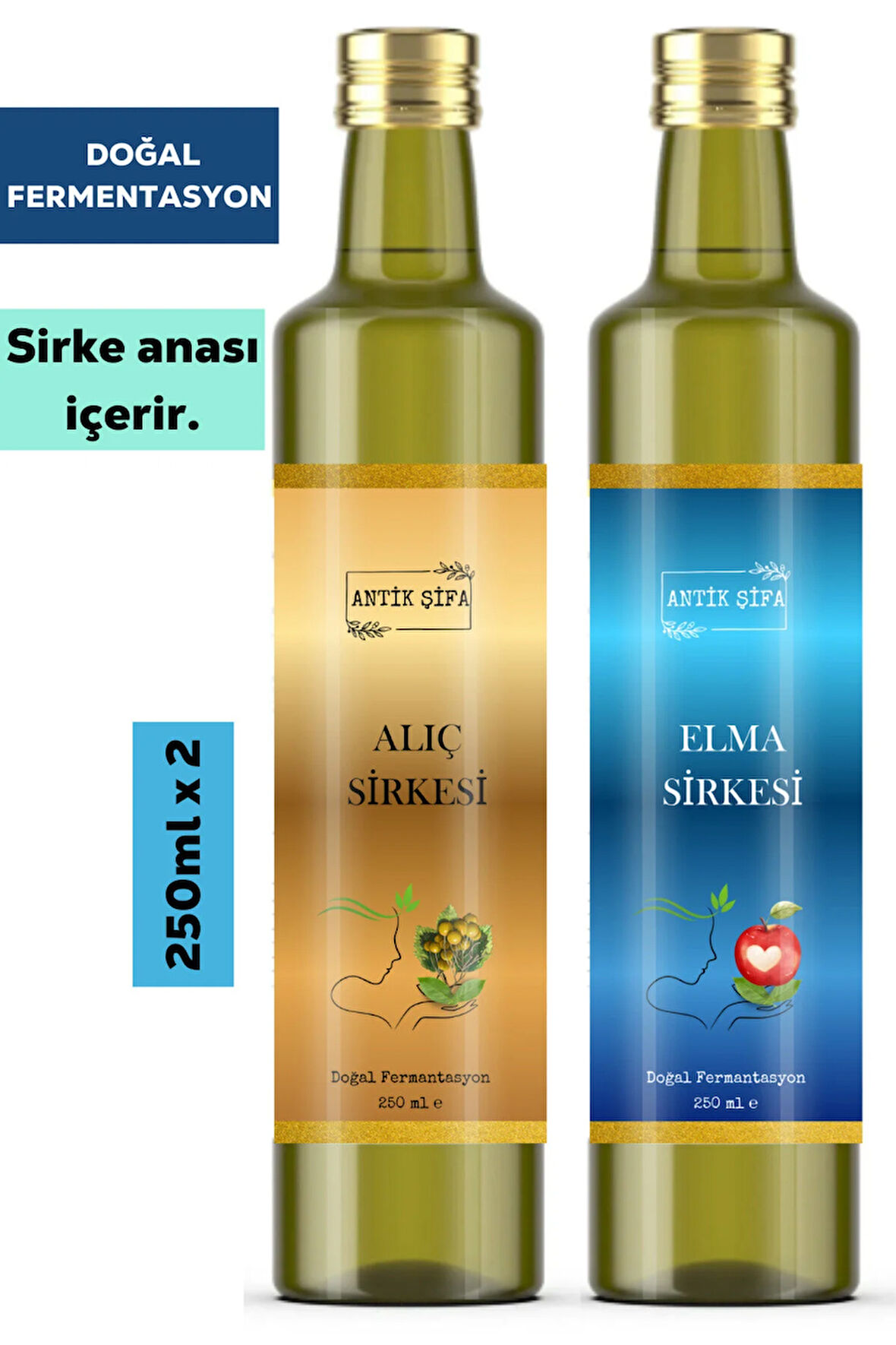 Alıç Sirkesi ve Elma Sirkesi ( 250 ml + 250 ml ) - Doğal Fermente