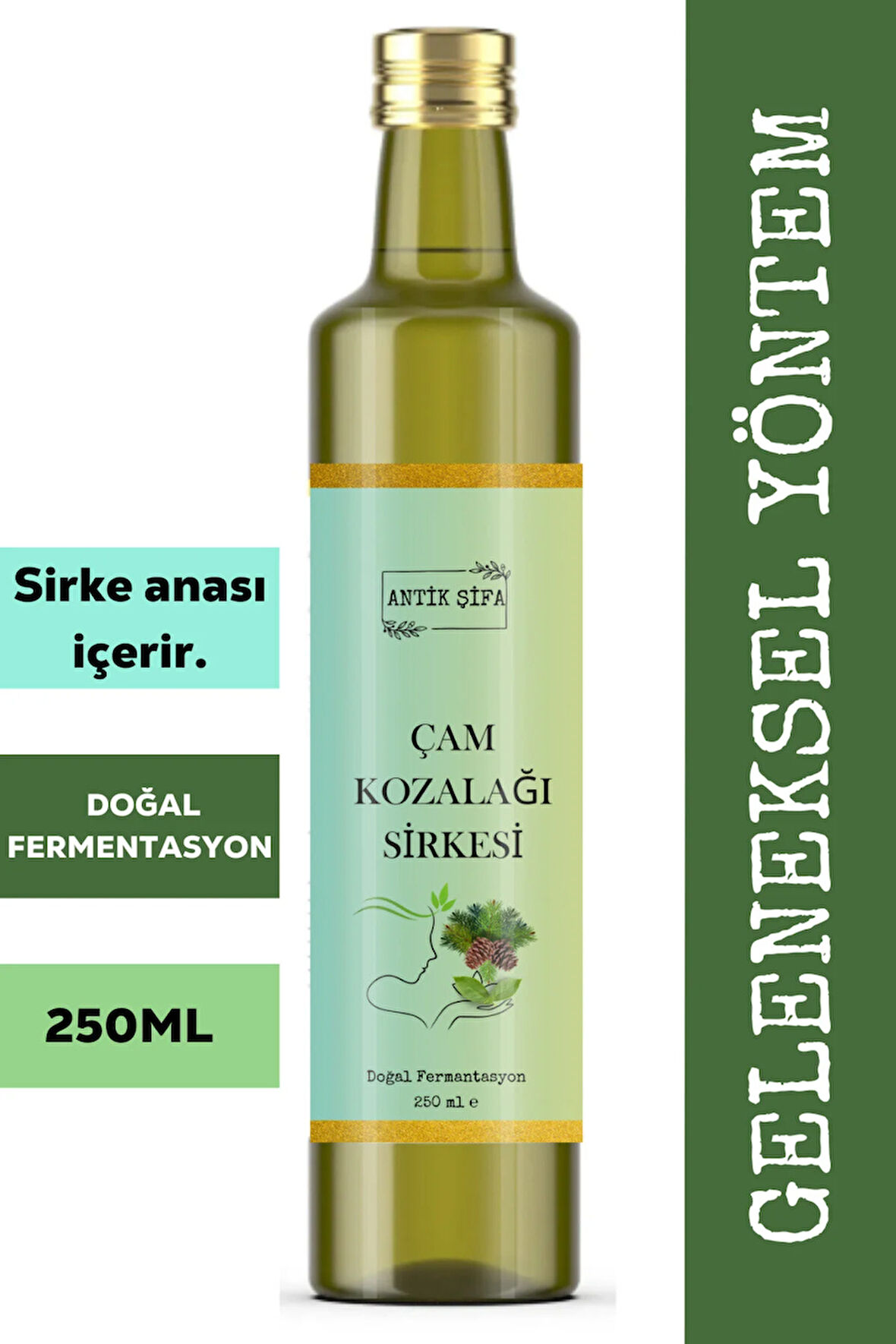 Çam Kozalağı Sirkesi 250 ml - Doğal Fermantasyon Geleneksel yöntem üretim