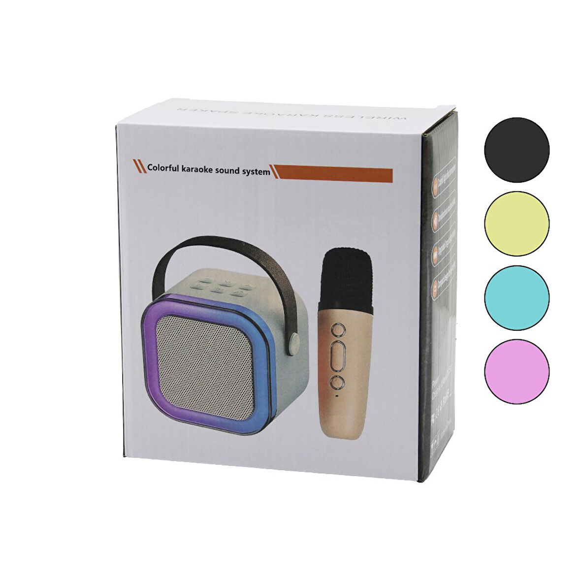 KARAOKE MİKROFONLU WİRELESS HOPARLÖR - SPEAKER IŞIKLI USB ŞARJLI DC 5V - TF - AUX K-12