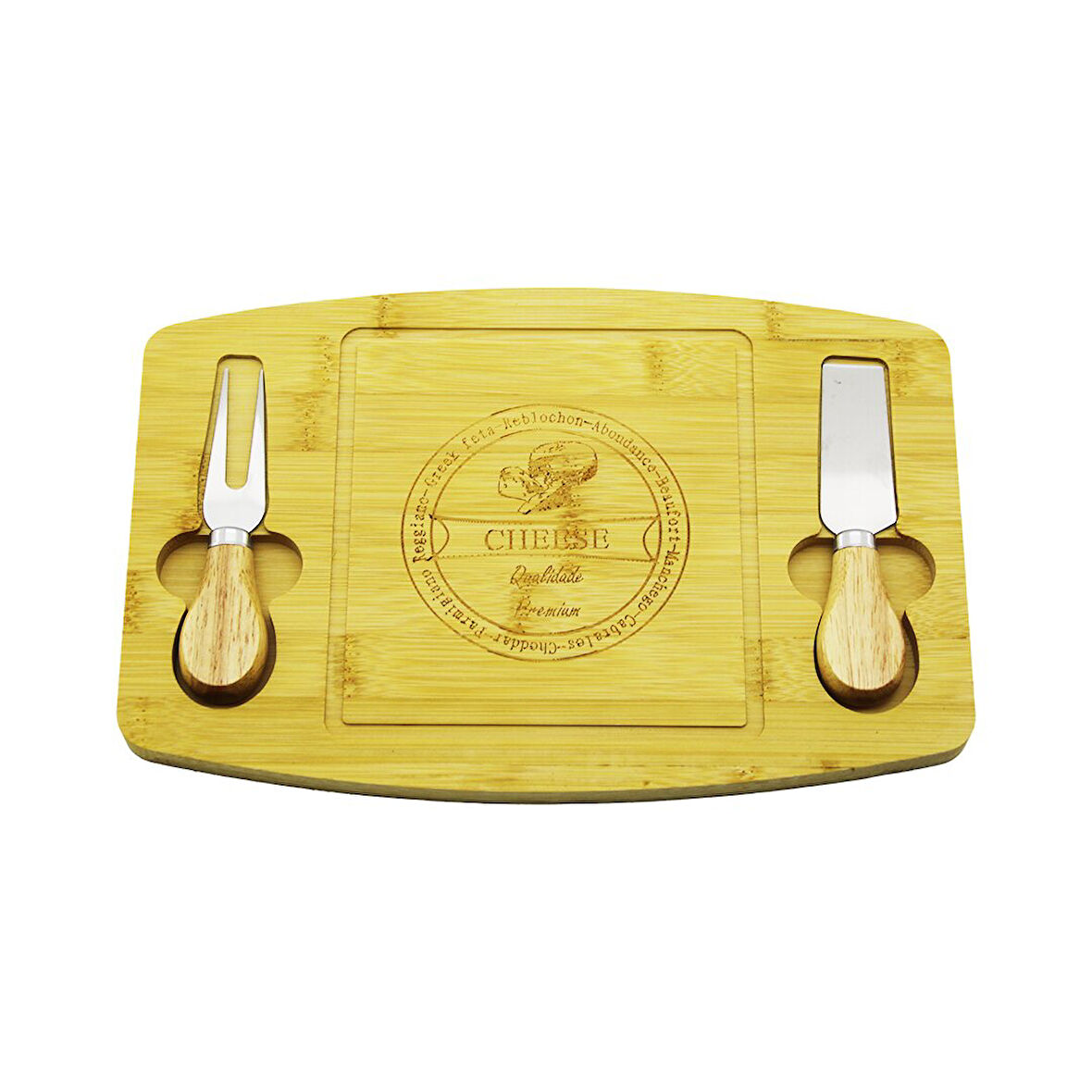 BIÇAK SAĞ-SOL 19X29CM -1.5CM AHŞAP BAMBU KAHVALTI PEYNİR SUNUM TABAK 2PEYNİR BIÇAK=AHŞAP SAPLI 