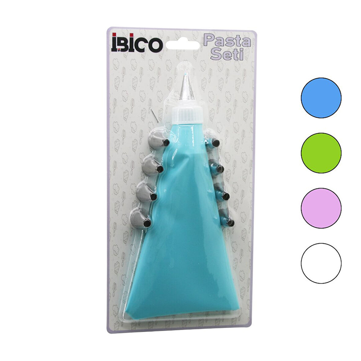 11PCS PASTA SETİ - RENKLİ   1-KREMA TORBASI - 9-METAL SIKMA UÇLARI - 1-UÇ TUTUCU ADAPTÖR 