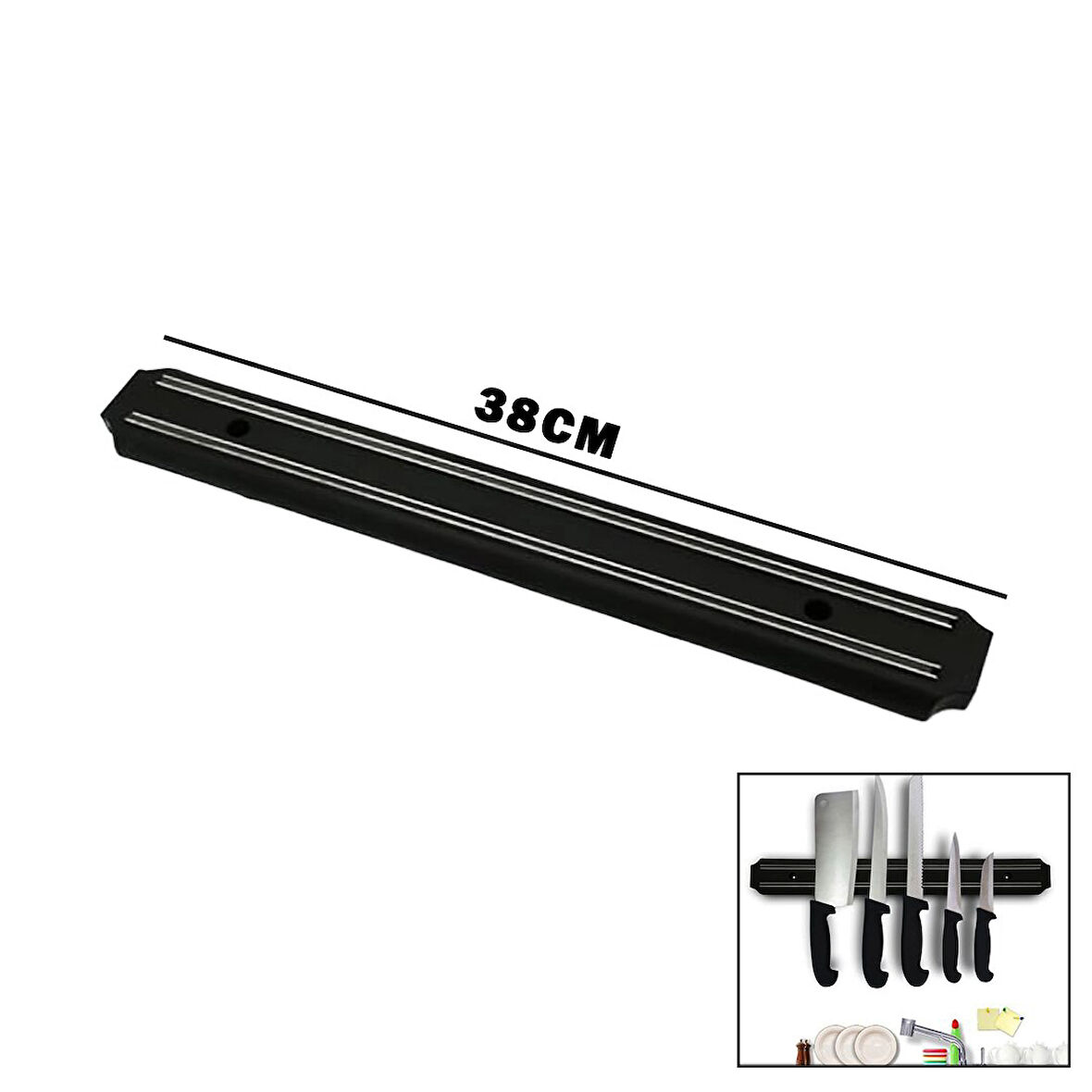 38CM MIKNATISLI  BIÇAK - MAKAS ASKISI VİDALI MONTAJ 