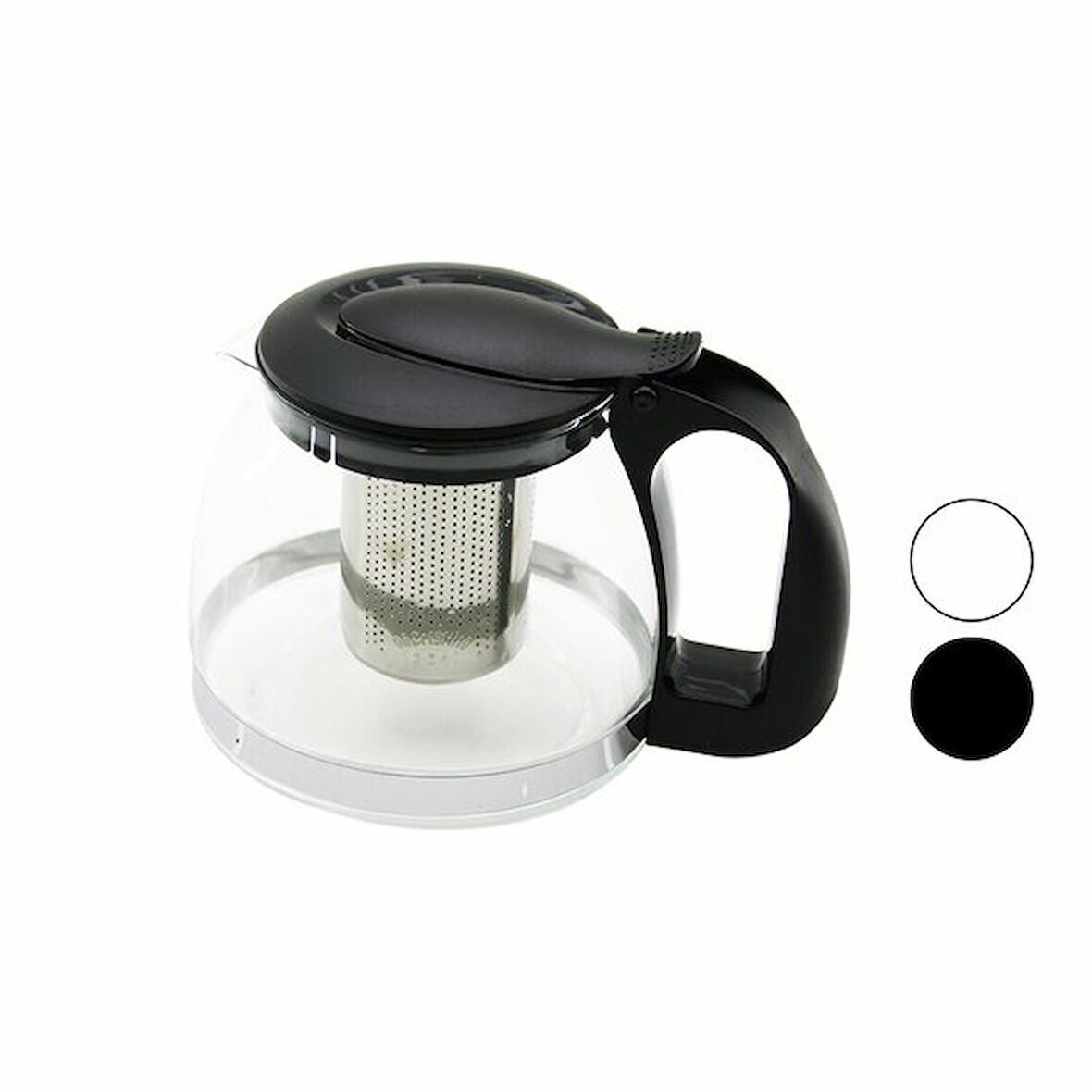 CAM DEMLİK 900ML - SİYAH VEYA BEYAZ GÖNDERİLİR 