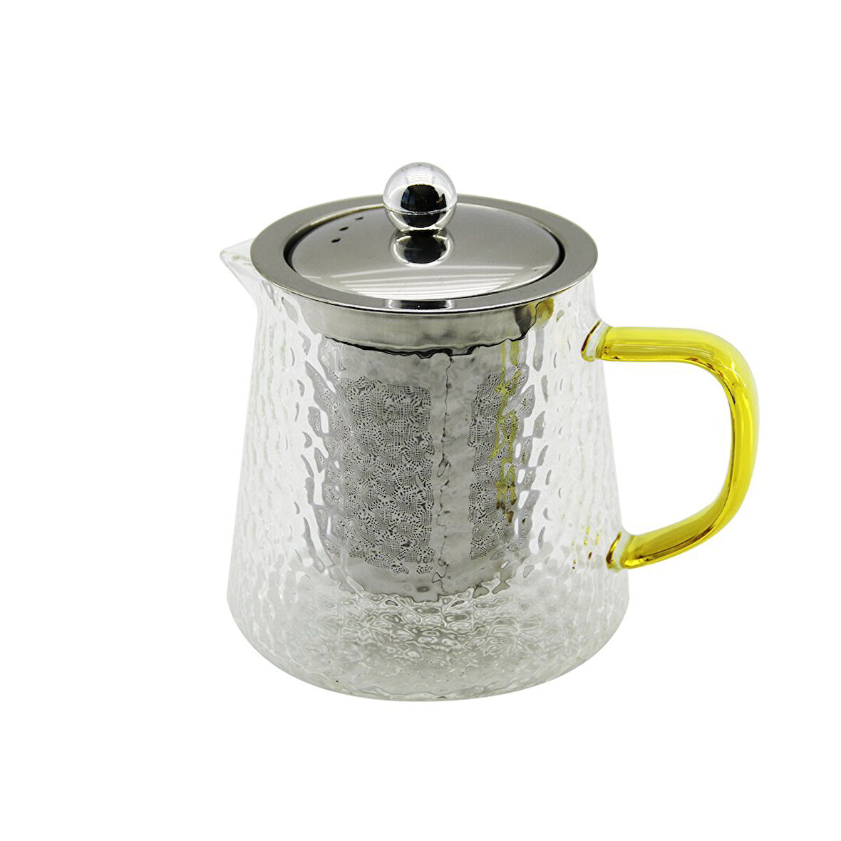 YUVARLAK KABARTMALI - BOROSİLİKAT  CAM DEMLİK 550ML 