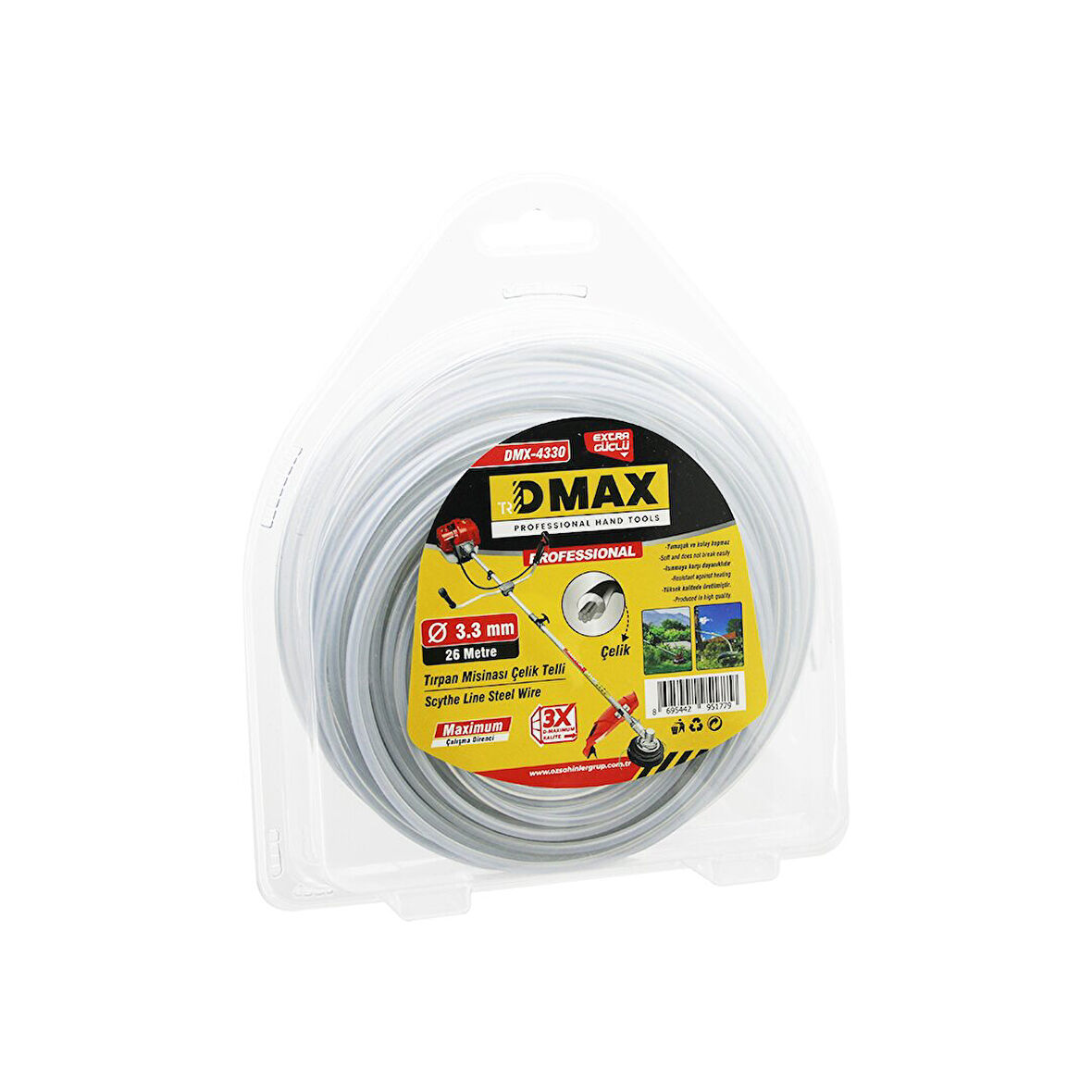 ÇELİK TELLİ YUVARLAK    3.3MM X 26MT  ÇİM BİÇME TIRPAN MİSİNASI (4490)