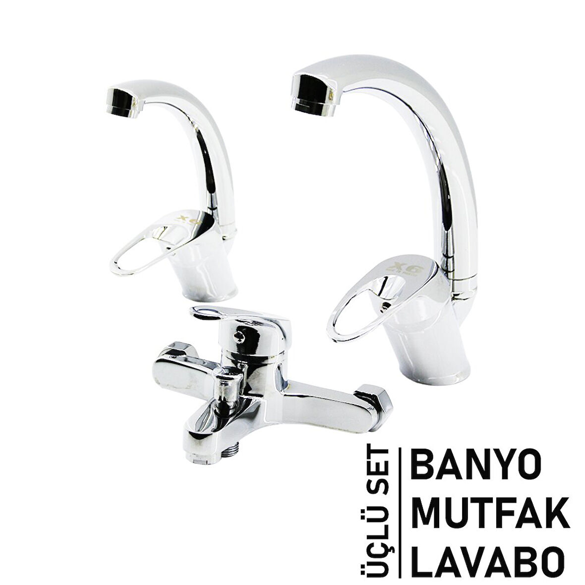 3LÜ SET   BANYO - EVYE MUTFAK - LAVABO   AÇ KAPA  MİX BATARYA MUSLUK (4490)