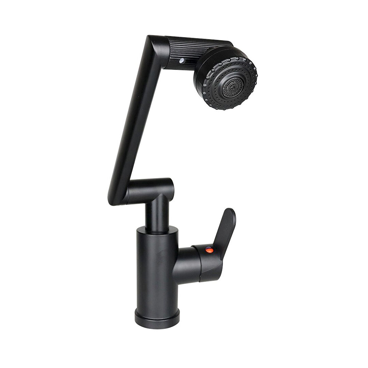SİYAH - 1080 DERECE DÖNEBİLEN ÇOK FONKSİYONLU MUSLUK BATARYA KTX-3307 (4490)