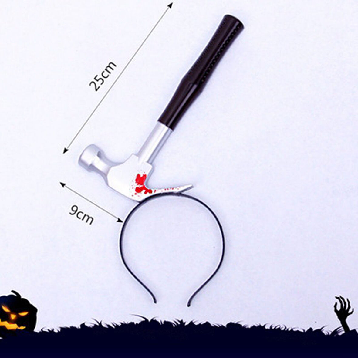 Kafaya Saplanmış Kahverengi Saplı Çekiç Şaka Tacı 