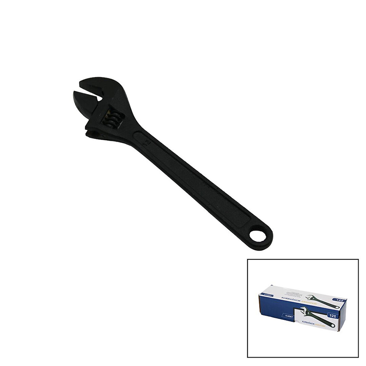 6 ADET SİYAH ÇELİK 12 İNÇ 300MM KURBAĞACIK ANAHTAR CHROME VANADİUM (4490)