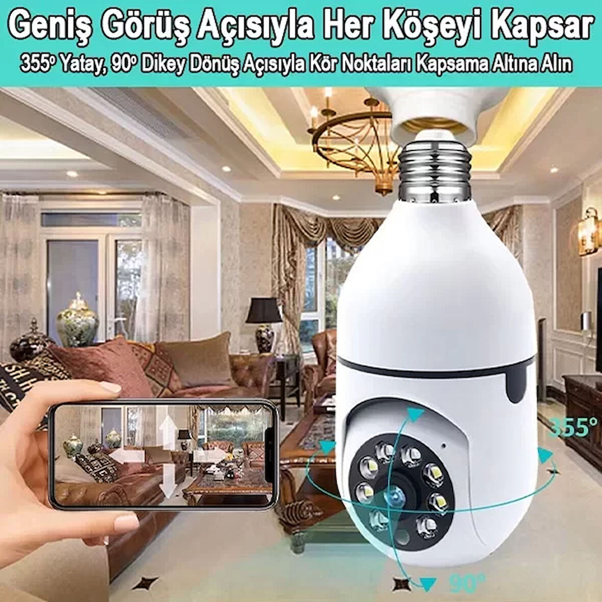 Ampul Kamera Harekete Duyarlı Gece Görüşlü