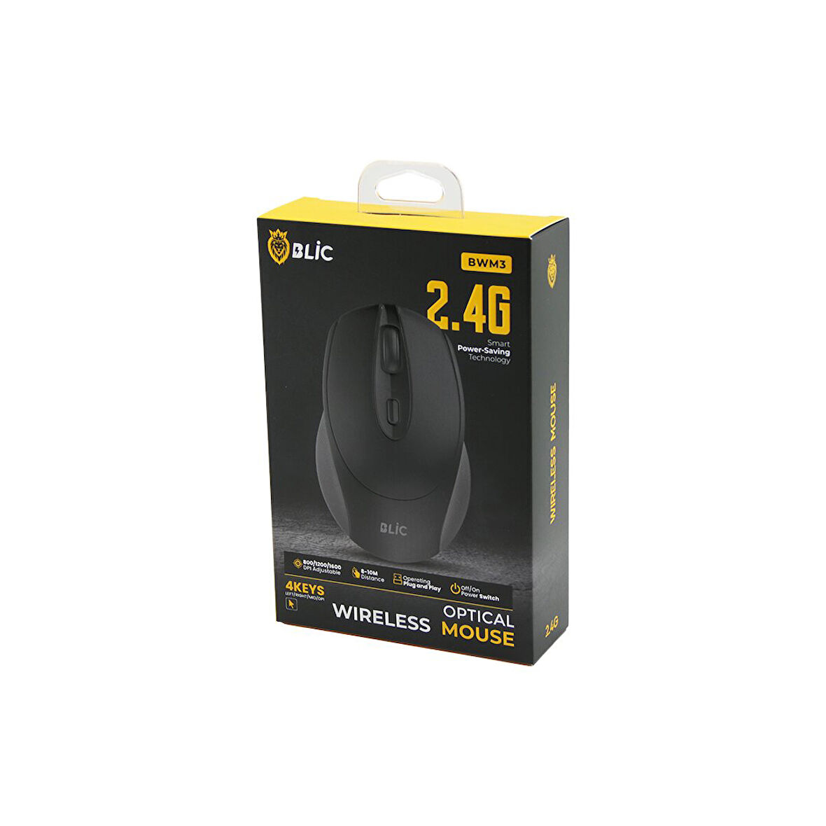 BLİC-BWM3 SİYAH KABLOSUZ MOUSE 2.4G 8-10M DİSTANCE WİRELESS - KABLOSUZ 1600DPI  