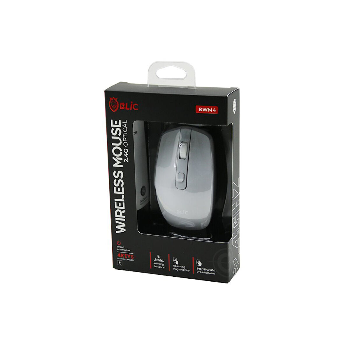 BLİC-BWM4 BEYAZ KABLOSUZ MOUSE 2.4G 8-10M DİSTANCE WİRELESS - KABLOSUZ 1600DPI  