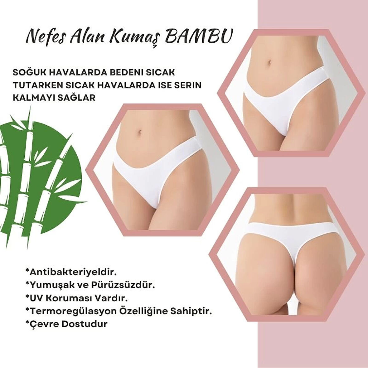 G-Box 936 Kadın Bambu 3'Lü String