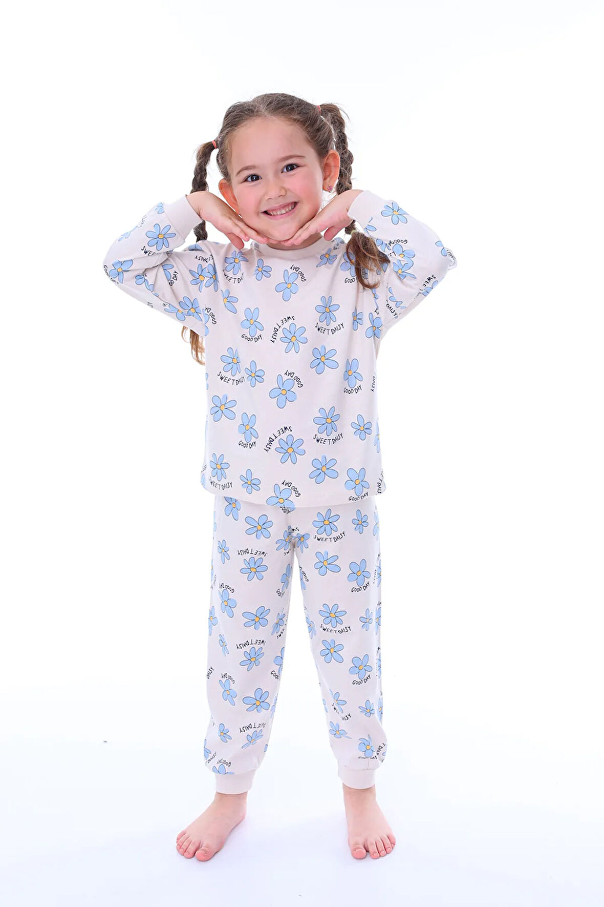 Sweet Daisy Desenli Kız Çocuk Pijama Takımı