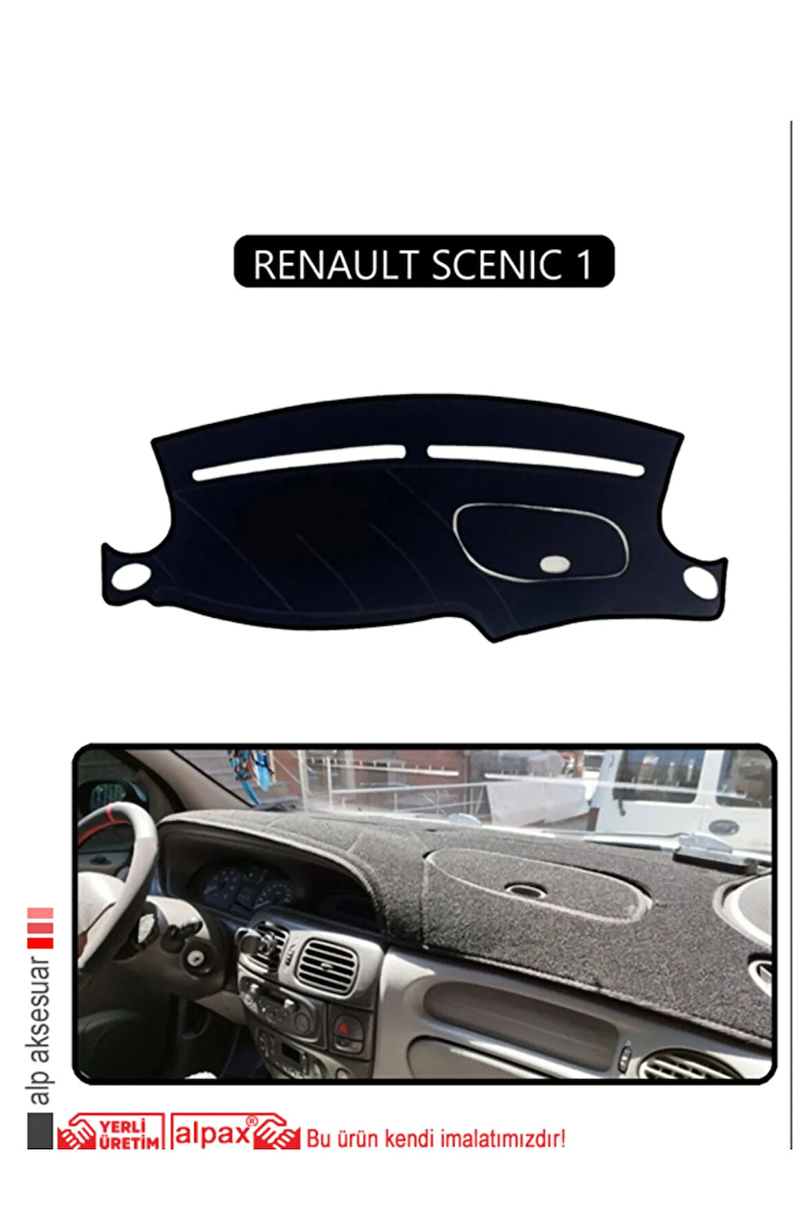 Renault Scenıc 1 Torpido Koruma  Halısı -  Siyah Kenar