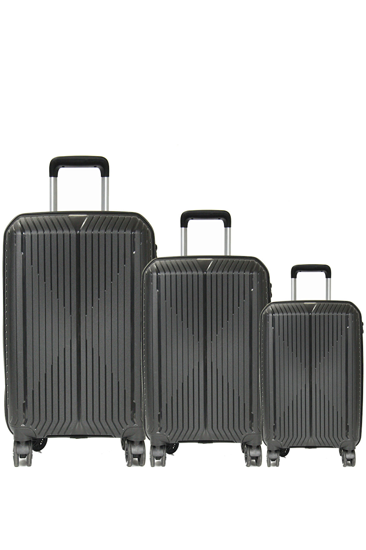 GRND 10728 PP CARMILLA- Büyük + Orta + Kabin Boy Valiz / Bavul Seti - Siyah