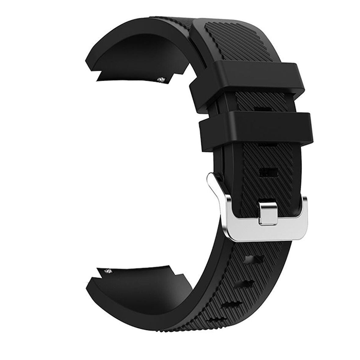 Gpack Vivo Watch 46mm Kordon Silikon Çizgili Silikon Kançalı