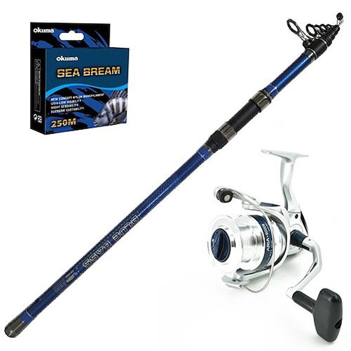 Okuma Aria 6000 - Kendo Blue Bass 420cm Surf Olta Seti