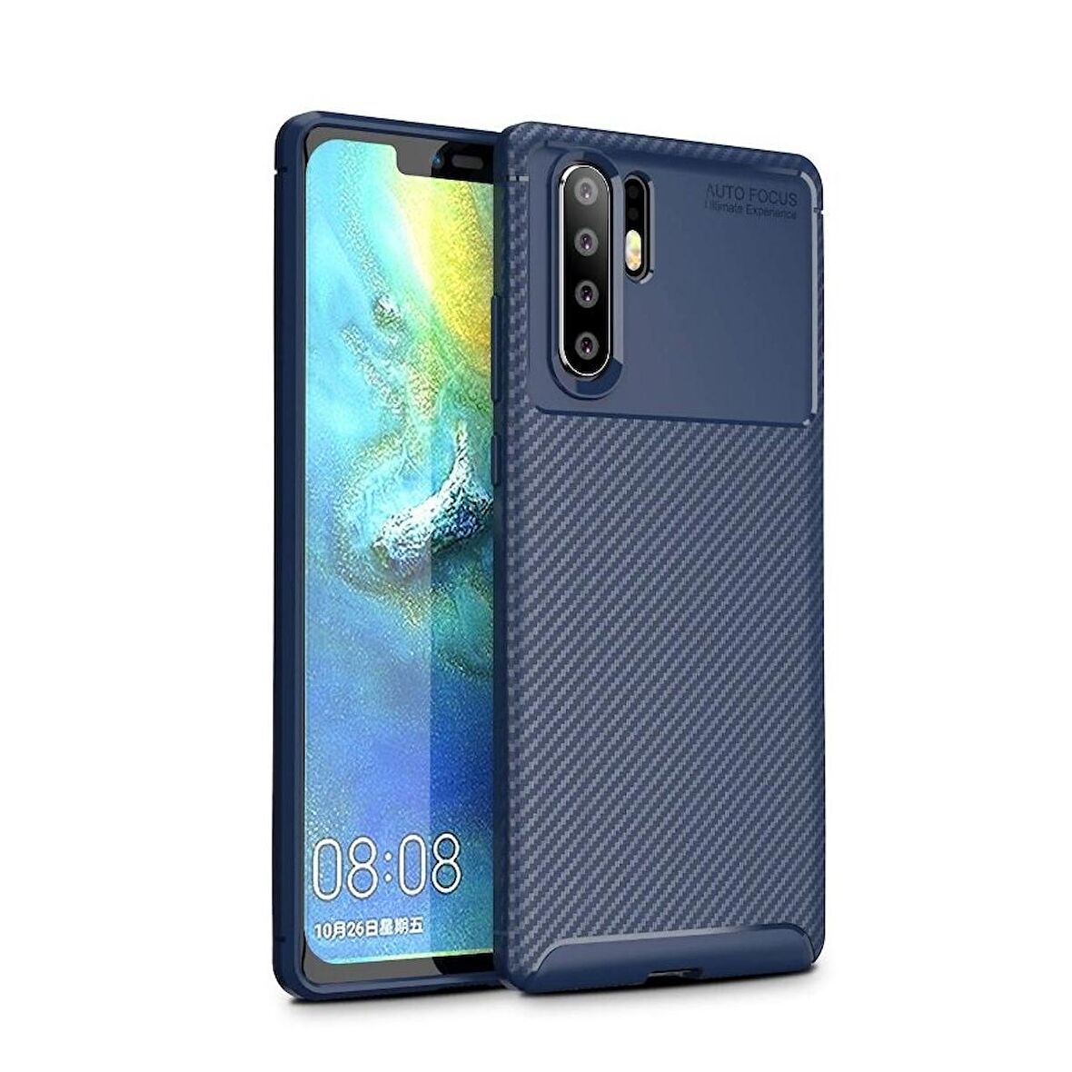 Smcase Huawei P30 Pro Negro Karbon Silikon Kılıf