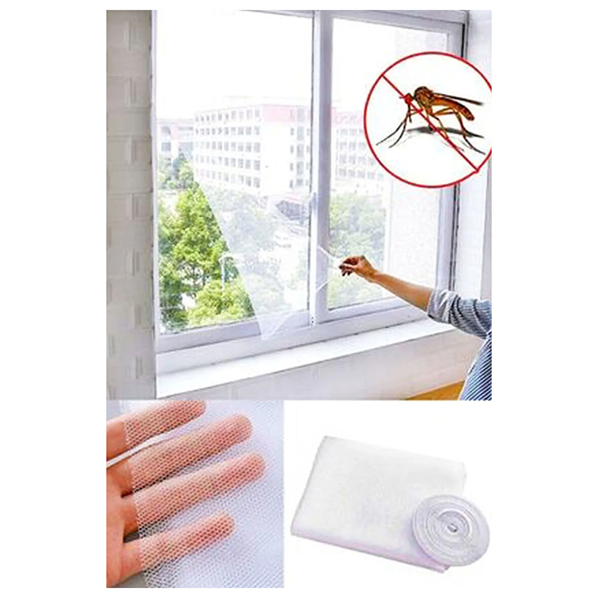 TEK KANAT TÜL PENCERE SİNEKLİK 125X75CM. (5224)