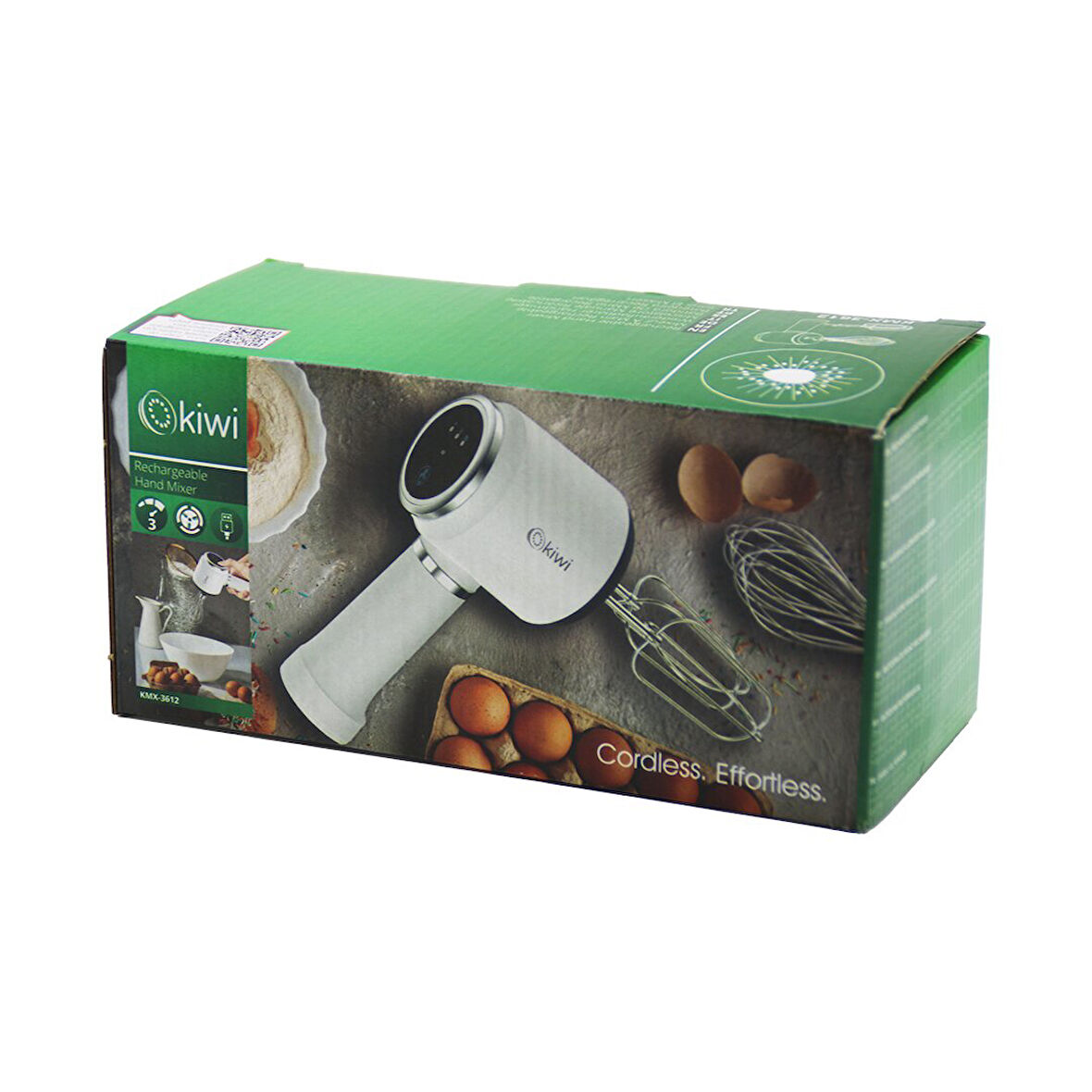 KİWİ KMX-3612 USB ŞARJLI MİKSER 2 X 2-MODEL ÇIRPICI = 4PCS 20W 3-KADEME HIZ=IŞIKLI GÖSTERGE Lİ-İON PİL:1500mAh (5224)