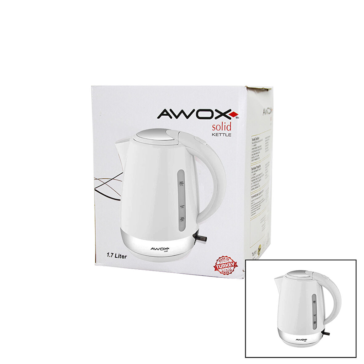 AWOX SOLİD GİZLİ REZİSTANS KETTLE 1.7LT (5224) AZ-52247708730