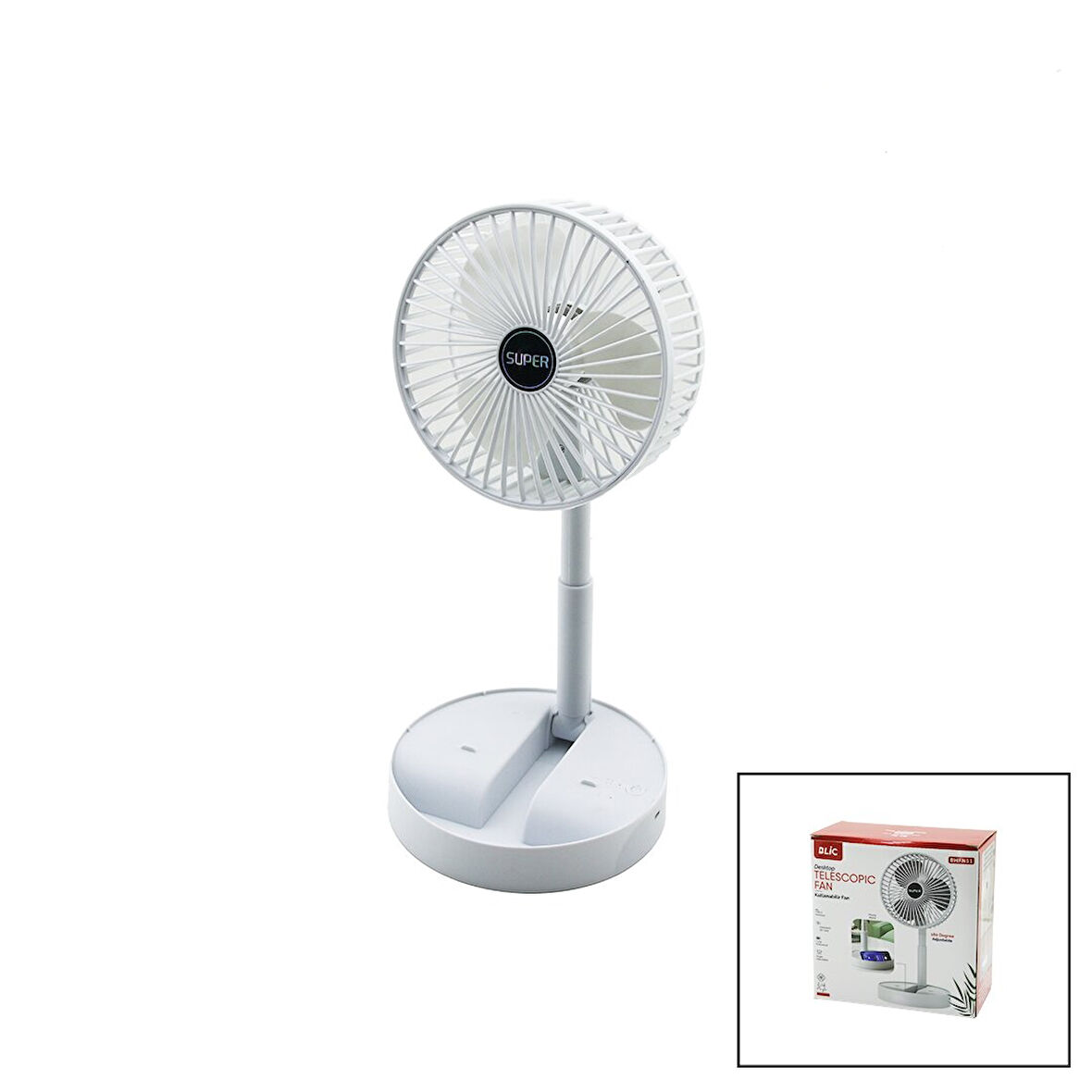 MASA ÜSTÜ VANTİLATÖR USB ŞARJLI KATLANIR FAN=16.4CM - UZAYAN AYAK=12.5-19CM 180 DERECE DÖNEBİLEN TELEFONLUKLU BWFN-11 (5224)
