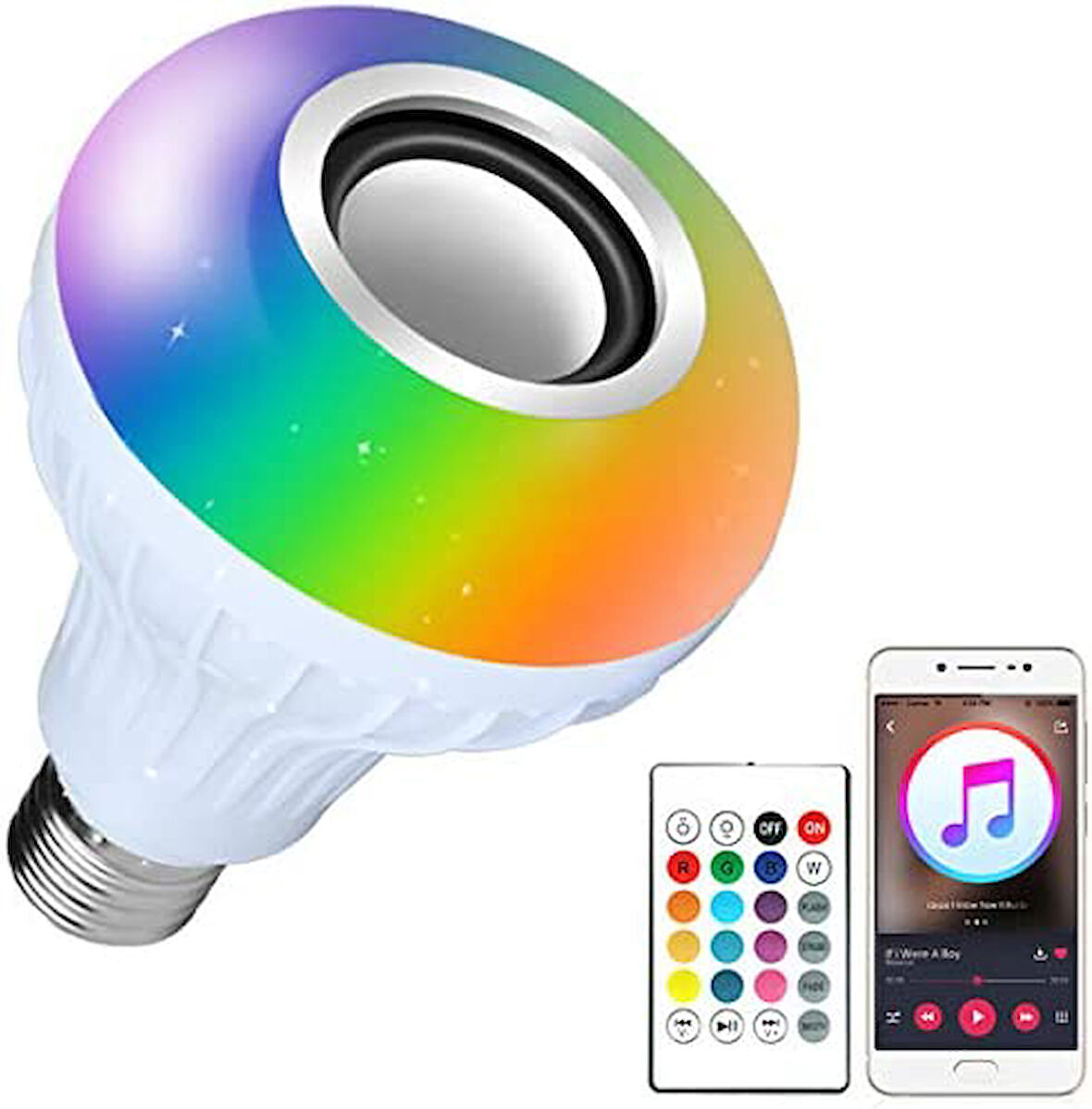 Bluetooth Hoparlör Akıllı Led Ampul Lamba (5224)