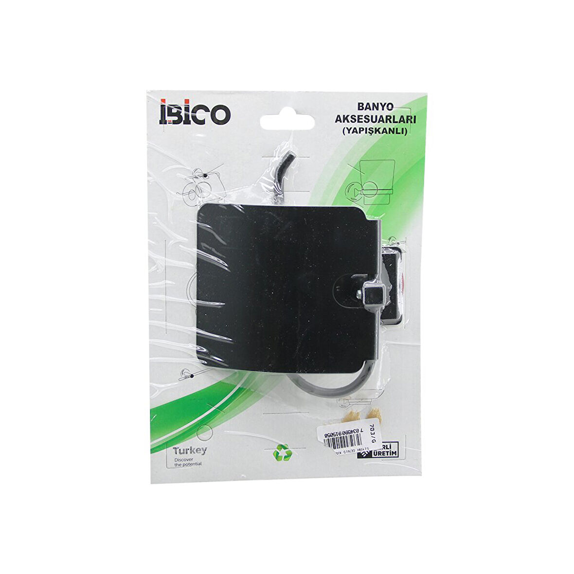 SİYAH   METAL   GENİŞ KAPAK   WC KAĞITLIK   YAPIŞKANLI MONTAJ BNY-703G (5224)