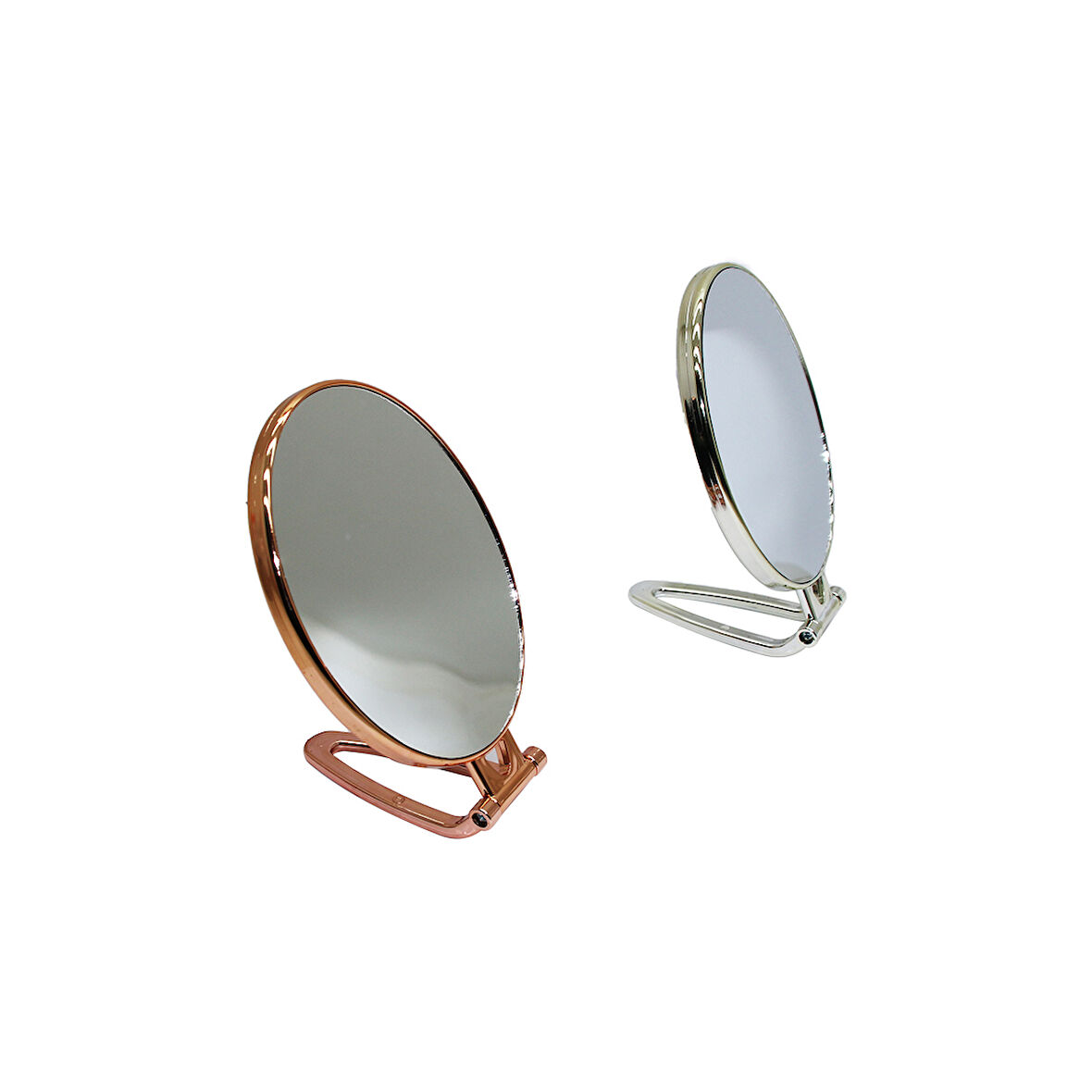 OVAL GOLD - GÜMÜŞ PLS.ÇERÇEVE MAKYAJ AYNASI ÇİFT YÖNLÜ (5224)