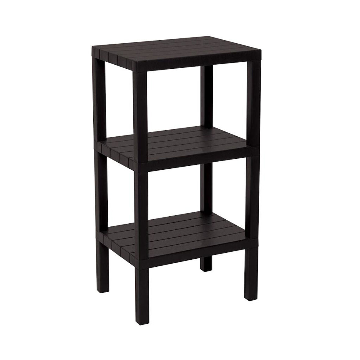 3 RAFLI SİYAH MODÜLER ÜNİTE PLASTİK 38x29x74 cm (5224)
