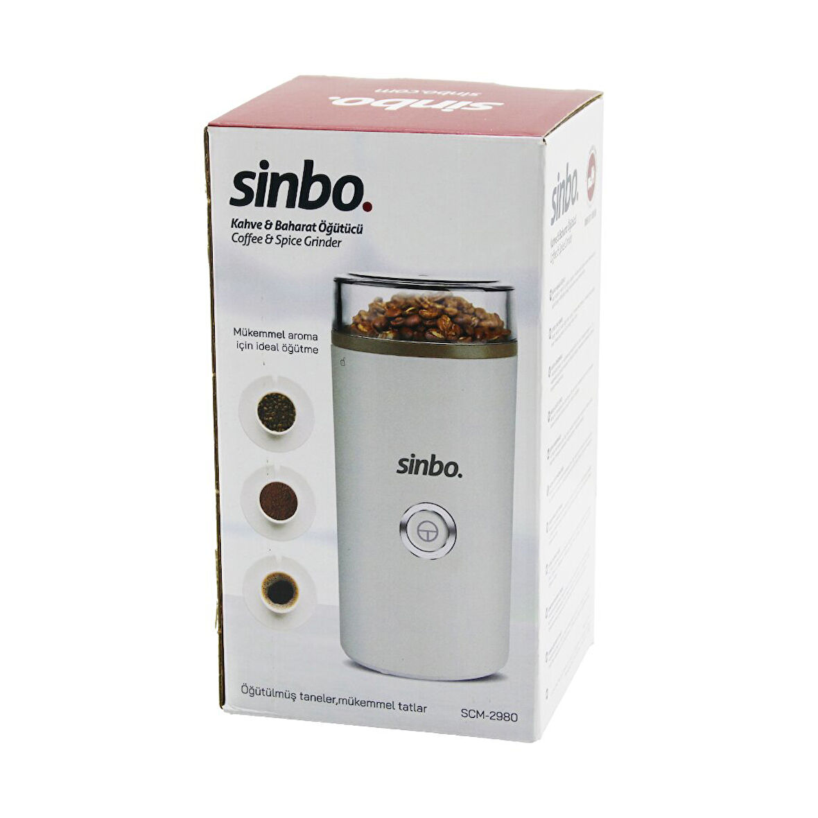 KAHVE - BAHARAT ÖĞÜTÜCÜ MAKİNE  2 BIÇAKLI ÇELİK ÖĞÜTME HAZNESİ  70GR ÖĞÜTME AC MOTOR=180W SCM-2980 (5224)