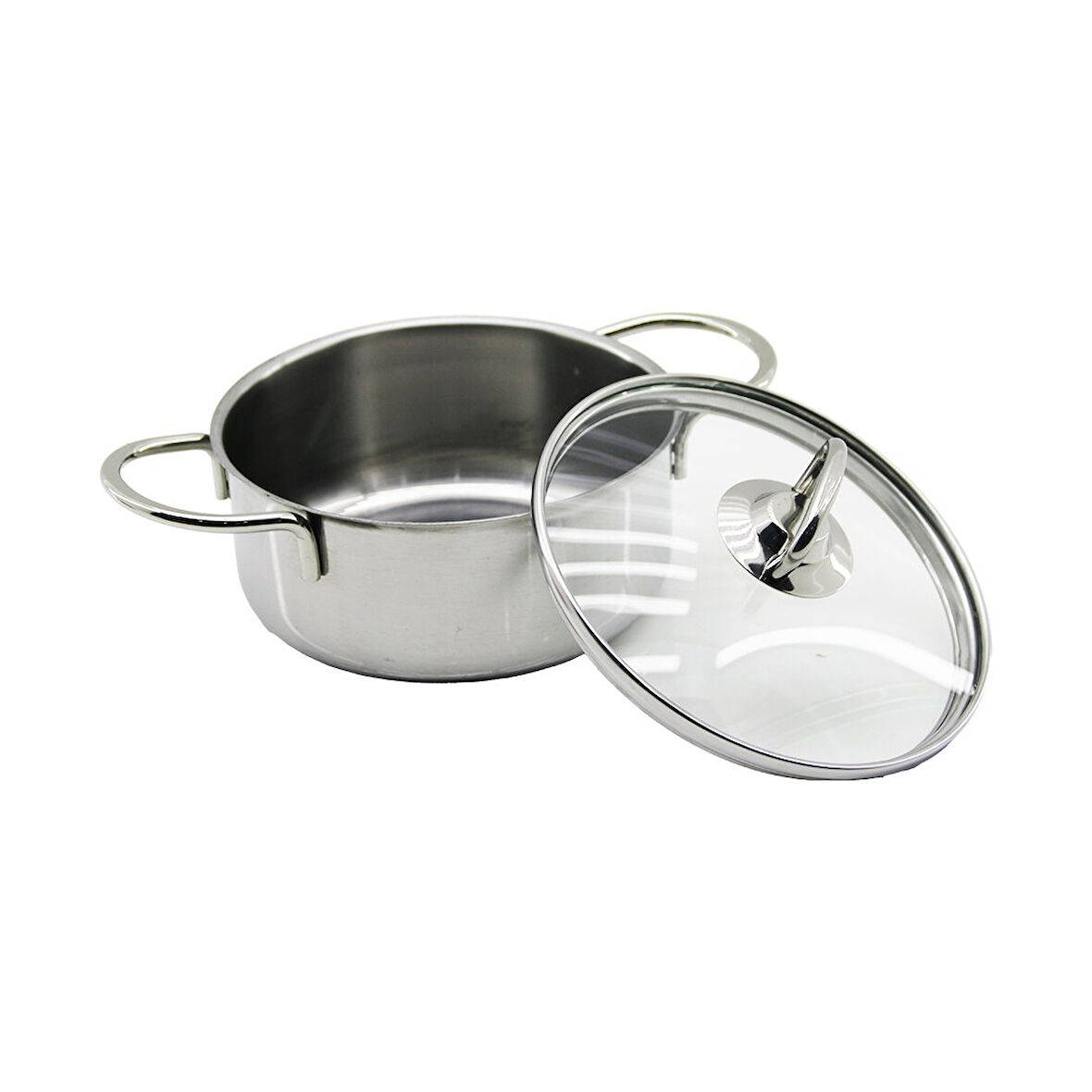 14CM   CAM KAPAK   MİNİ  ÇELİK TENCERE (5224) AZ-5224Gok223006