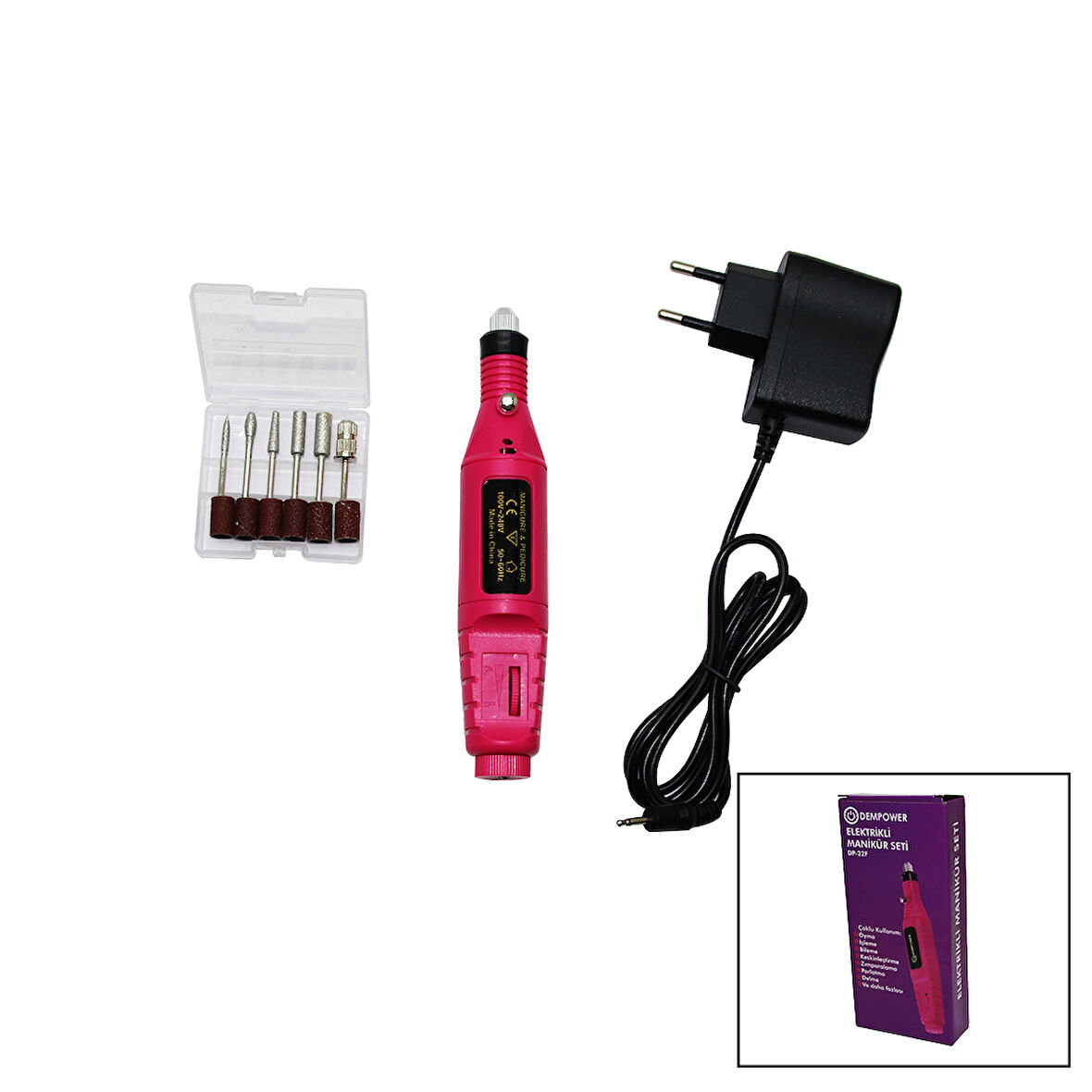 7 UÇLU ELEKTRİKLİ MANİKÜR PEDİKÜR SETİ 2000-300RPM HIZ (5224) AZ-52248264350