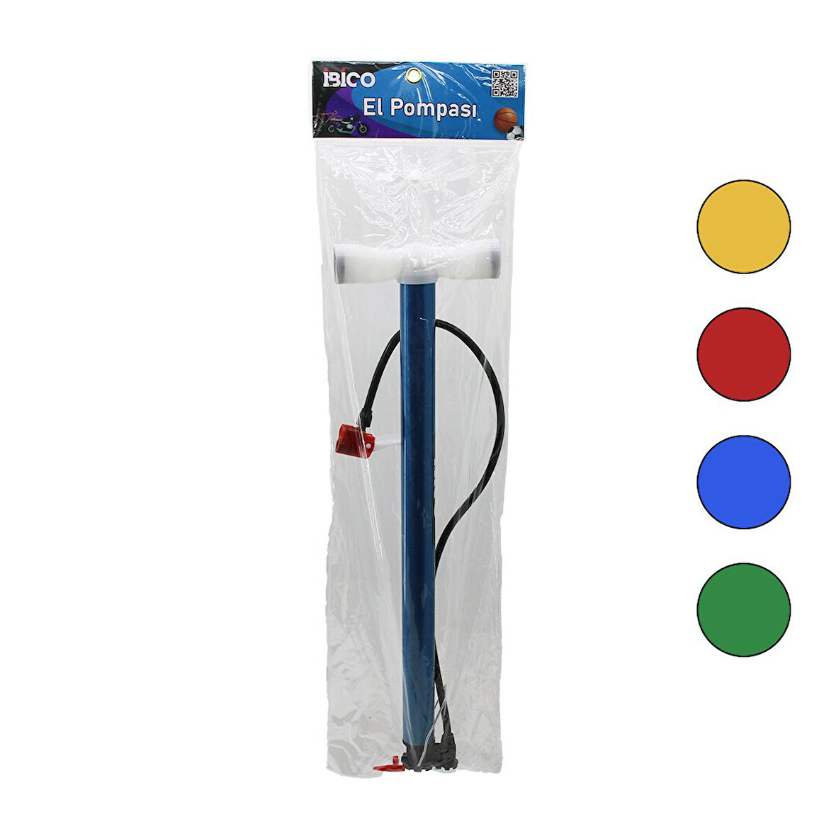 TERS BASMALI METAL GÖVDE PLASTİK KOL İRAN EL POMPASI 55CM TOP - BİSİKLET - MOTOR AYAKLIK APARATLI (5224)
