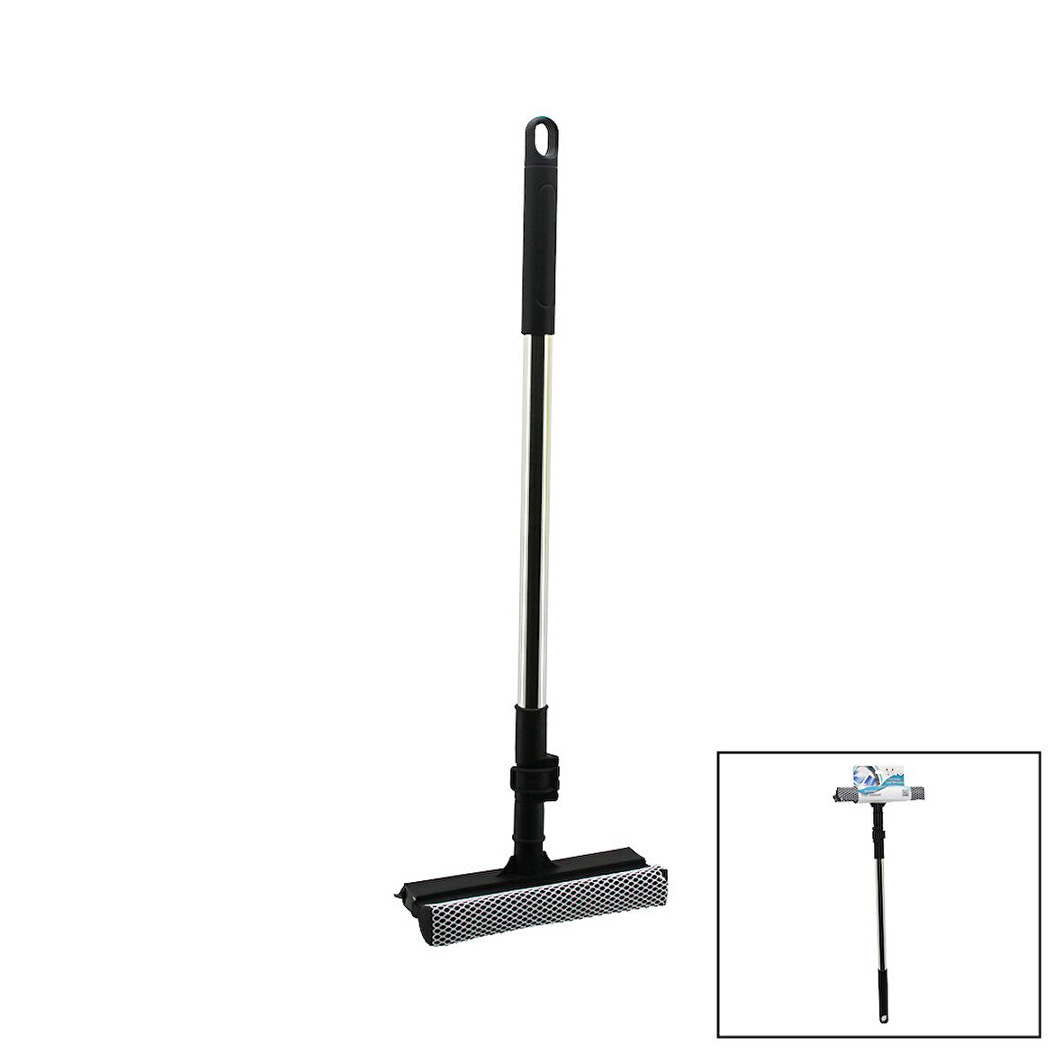2İN1 BAŞLI=ÇEKPAS - FİLE KAPLI SÜNGER ÇOK AMAÇLI YÜZEY TEMİZLİK MOP - CAMSİL KİLİTLİ UZAYAN METAL SAP=56-94CM (5224) AZ-5224Gok210919