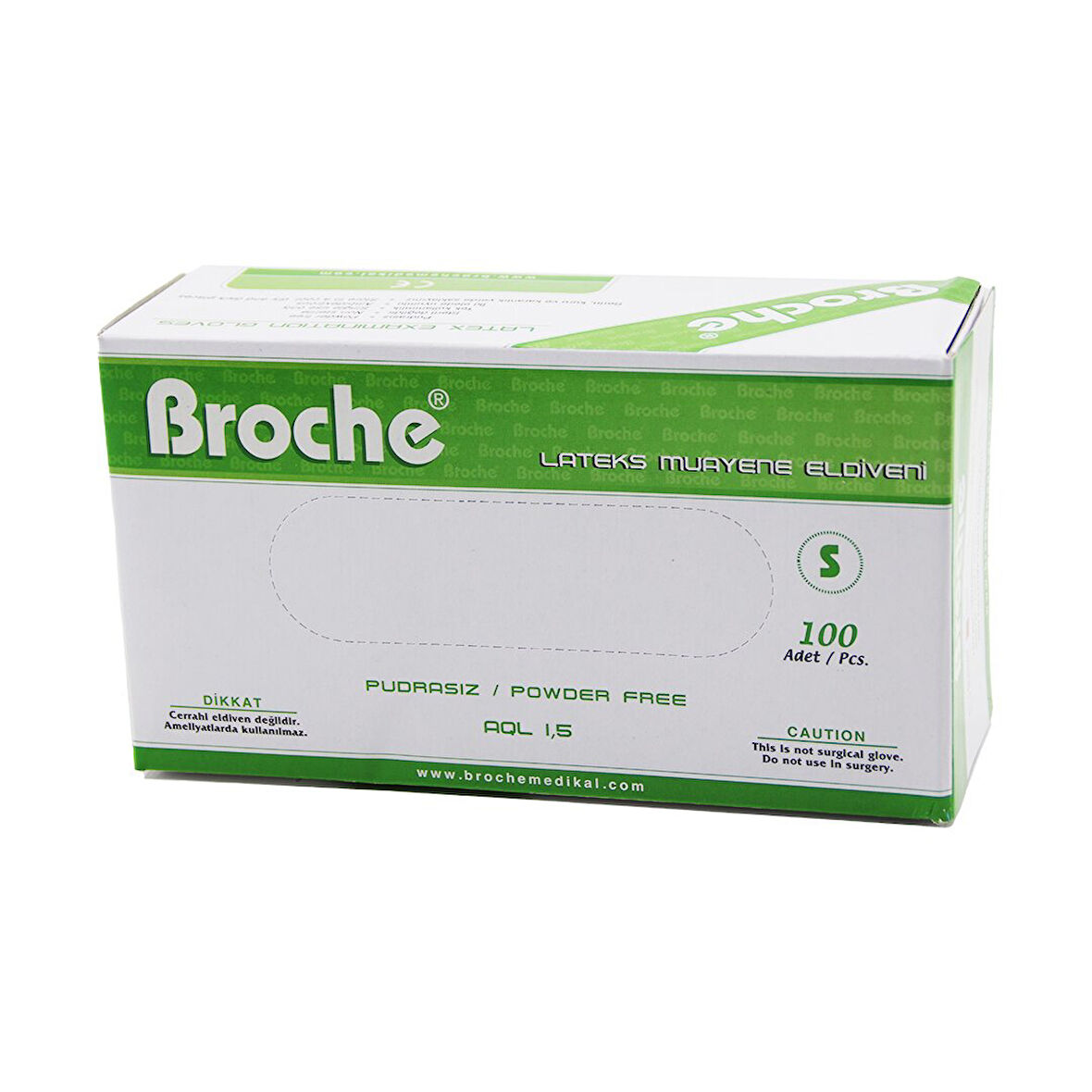 BROCHE  S  PUDRASIZ MUAYENE ELDİVENİ 100LÜ (5224)