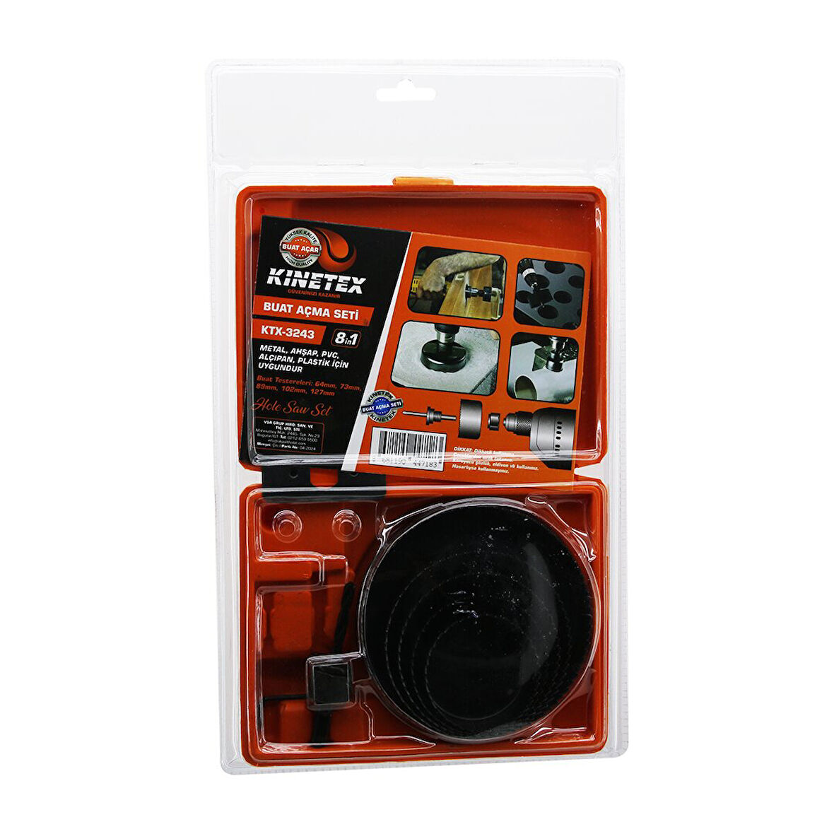 8İN1 BUAT AÇMA PANÇ SETİ METAL - AHŞAP - PVC - ALÇIPAN - PLS. 64-73-89-102-127MM KTX-3243 (5224)