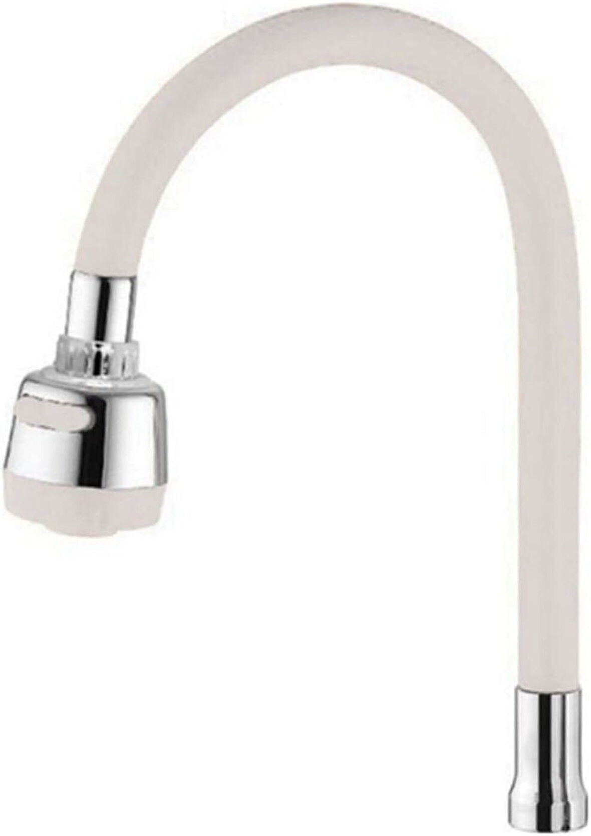 Renkli Silikonlu Oynar Başlıklı 2 Fonksiyonlu Spiral Musluk Başlığı - Beyaz (5224)