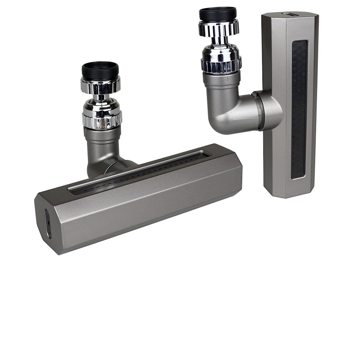 SİYAH  GENİŞ  360 DERECE DÖNEBİLENOYNAR BAŞLIK - 4 MOD  PERLATÖR ŞELALE MUSLUK UCU KTX-3288 (5224)