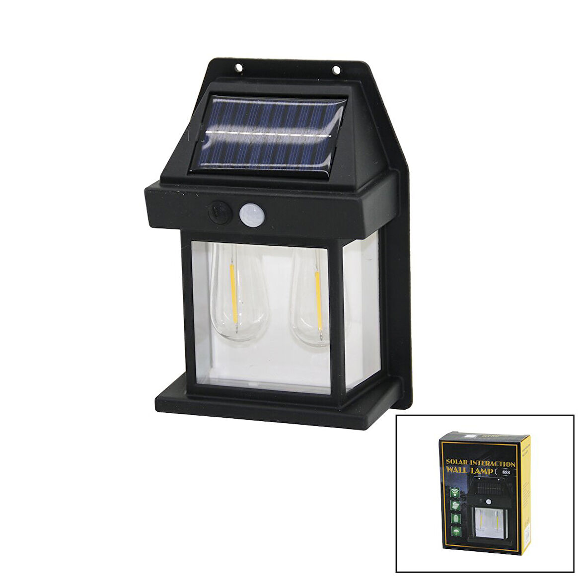 2 LAMBA SOLAR - SENSÖRLÜ APLİK DUVAR LAMBASI DIŞ MEKAN 5.5V - 1W - 1800mAh (5224)