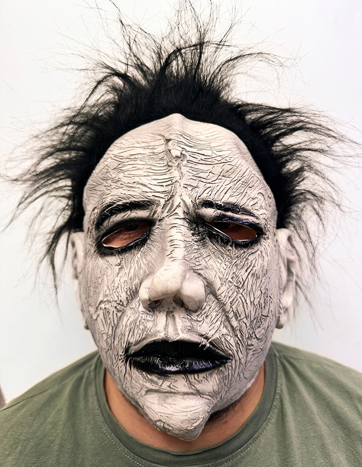 Siyah Saçlı Michael Myers Lateks Yüze Tam Yapışan Et Maske Korku Maskesi (5224)