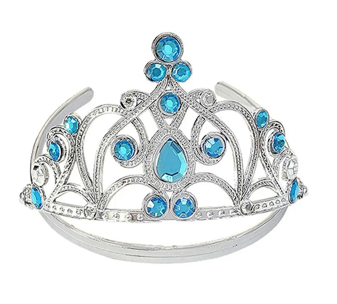 Mavi Taşlı Elsa Çocuk Tacı Prenses Tacı Kraliçe Tacı 16x14 cm (5224) AZ-522489Gosa4624