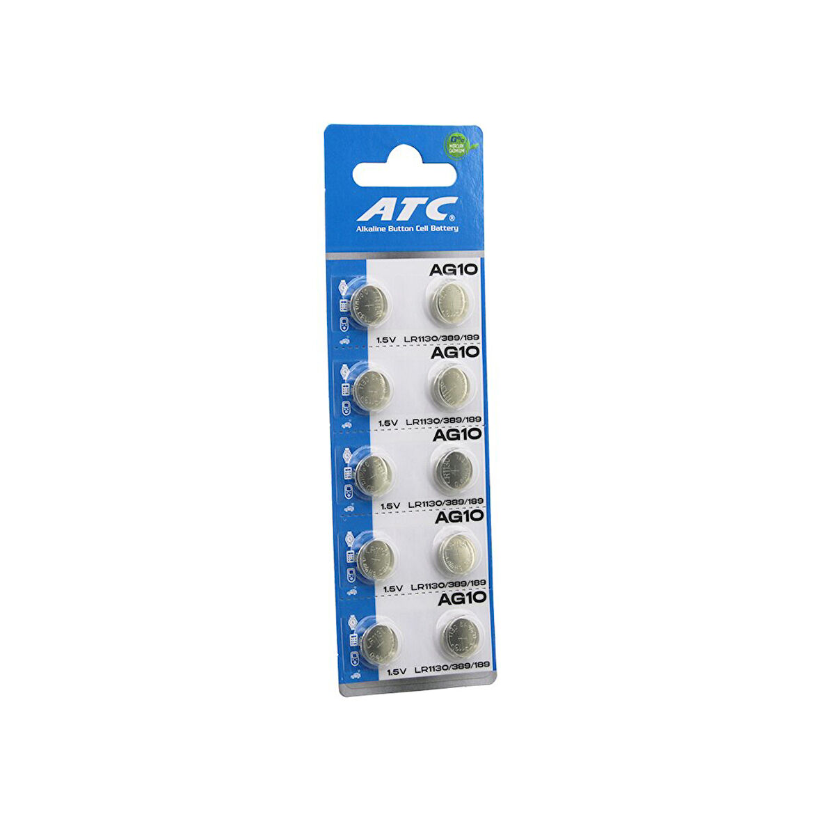 ATC ALKALİNE BUTTON BATTERY AG10 LR-1130/389/189 DÜĞME PİL ALKALİN 1.5V 10LU KART (5224)