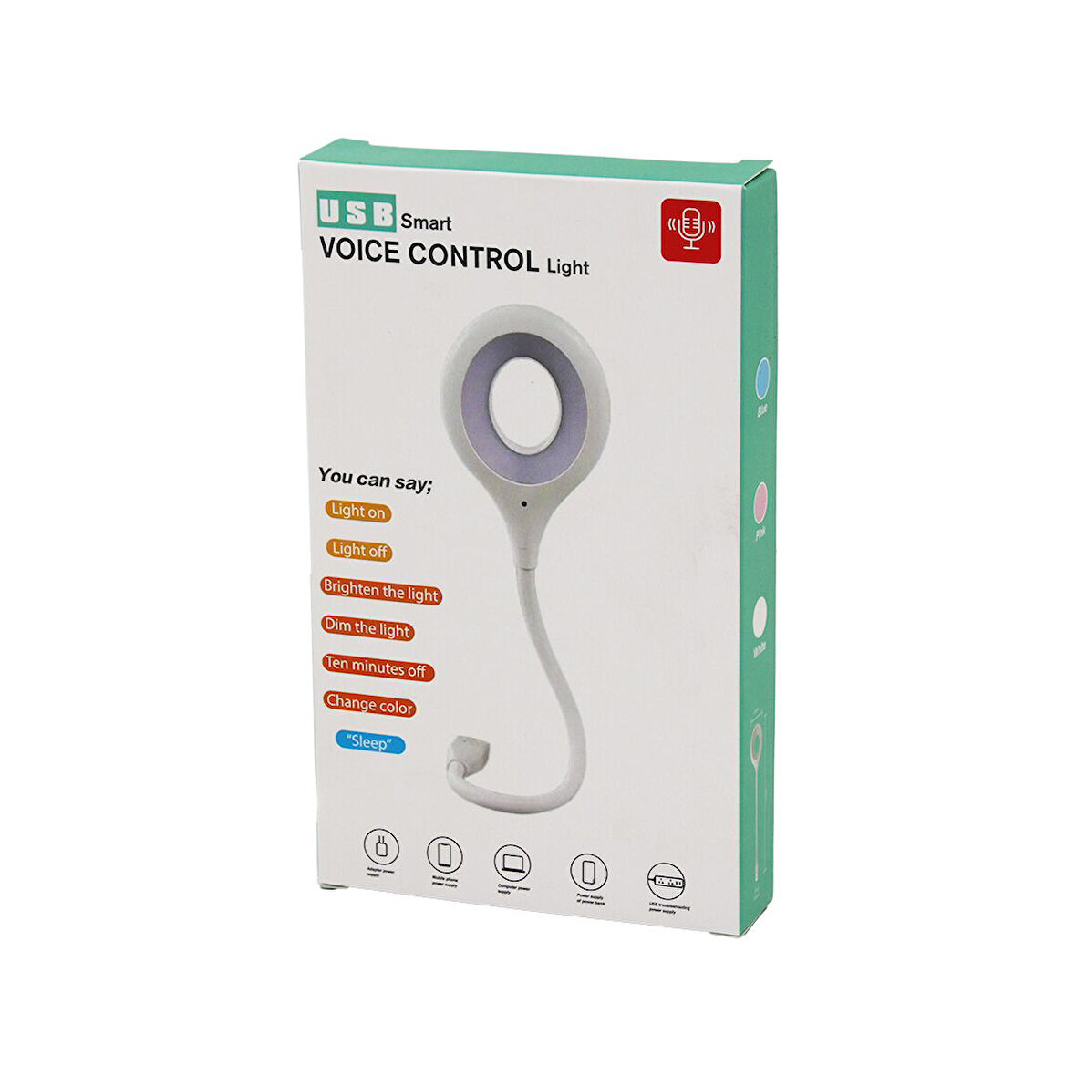 USB SMART VOICE CONTROL LİGHT SESLİ IŞIK AYARLI MİNİ YUVARLAK USB 16 LEDLİ LAMBA AKROBAT KOLLU 2W 5V-0.5A (5224)