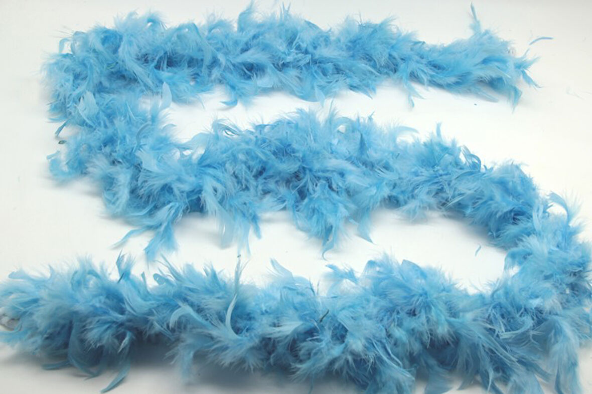 Bebek Mavisi Kabarık Tüylü Otriş Boa Dekorasyon Tüy 180 cm (5224)