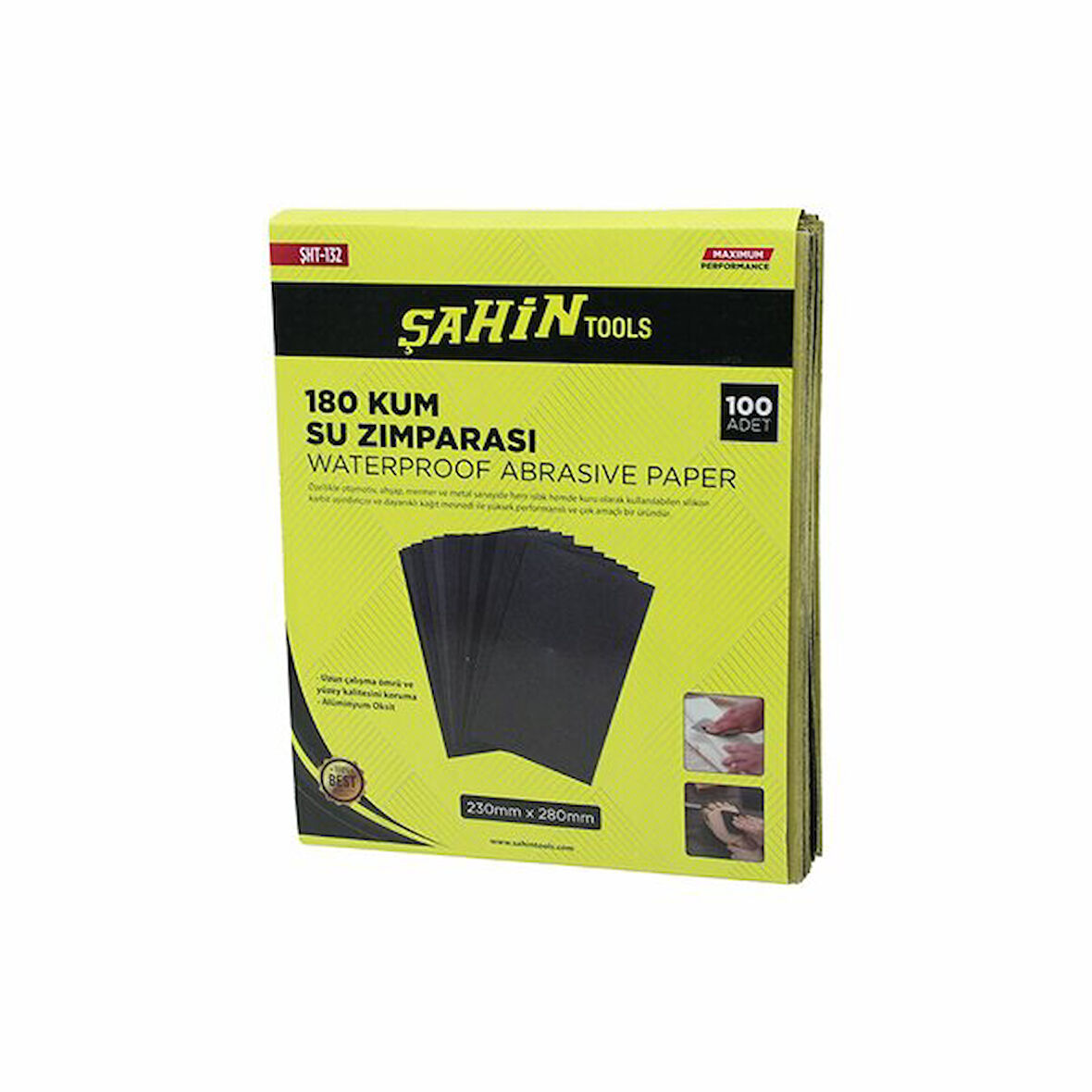 100 ADET 180 KUM KAĞIT SU ZIMPARASI 230X280MM (5224)