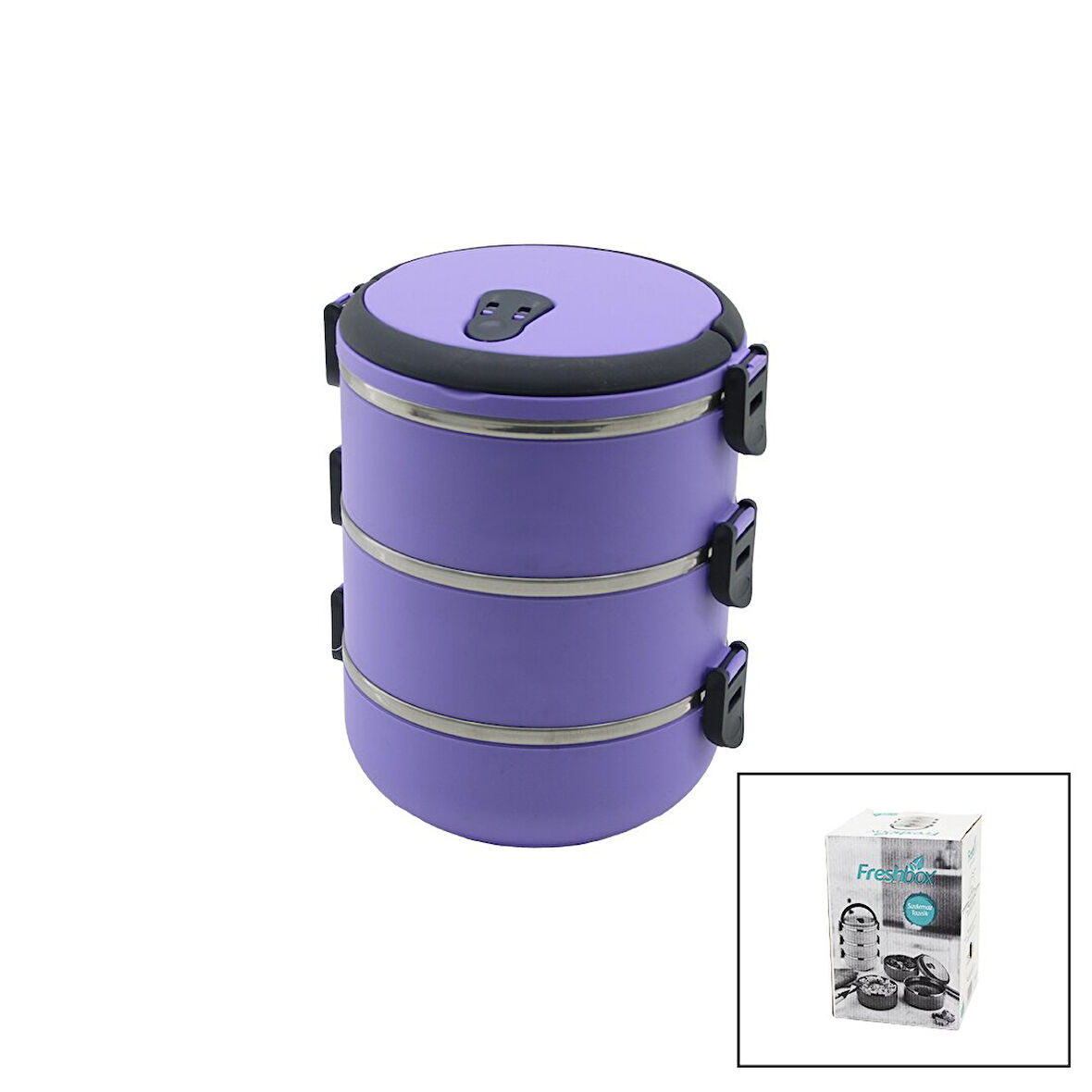 LİLA  3LÜ SEFER TASI SAKLAMA KABI 1.8LT (5224)