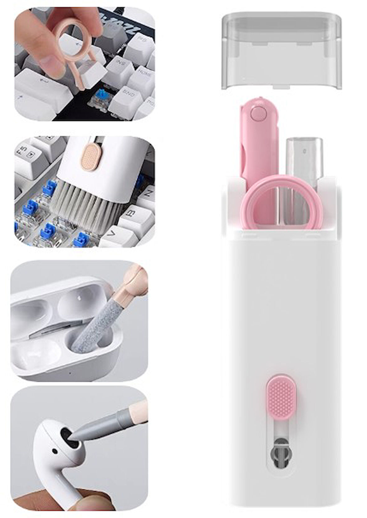 Çok Fonksiyonlu 7 Parça Airpods Klavye Ekran Kulaklık Temizleme Kiti (5224) AZ-522489GocMC-201